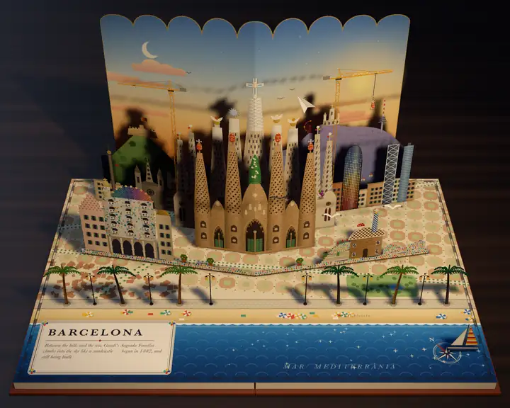 Barcelona: the panorama, a pop-up spread