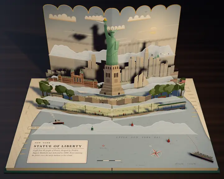 New York: the Statue of Liberty, a pop-up spread